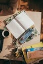 Woman at table with empty planner and coffee