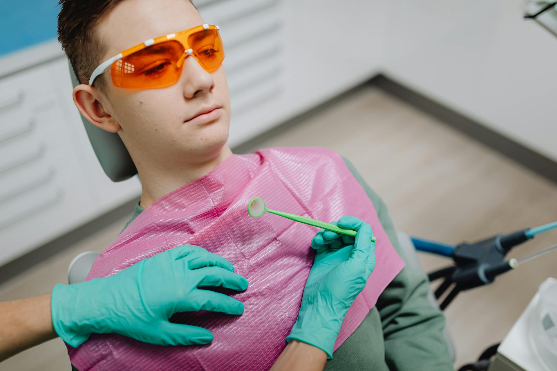 Close Up of Man in Dentist Office during Procedure