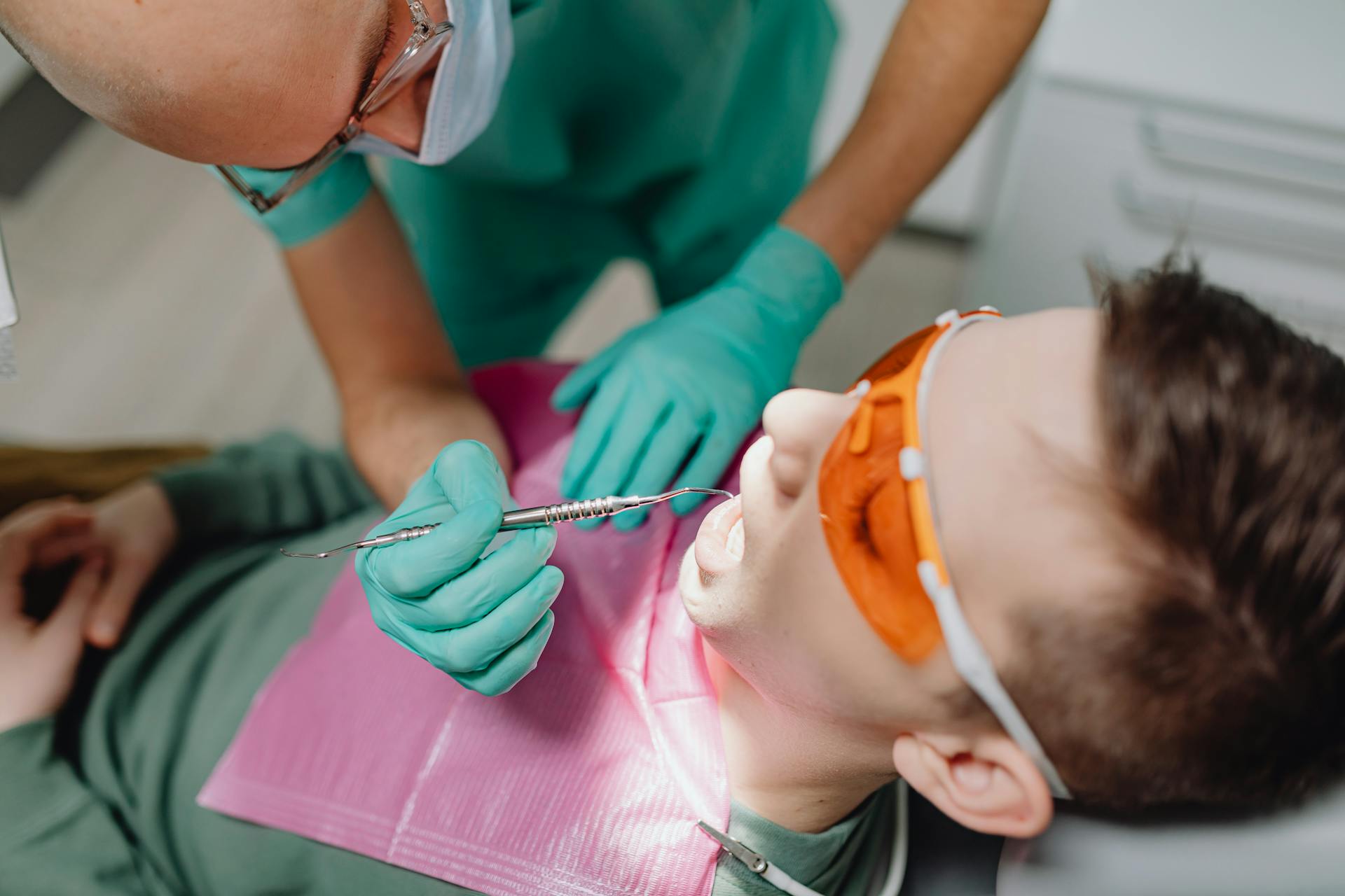 A Man Having his Teeth Checked