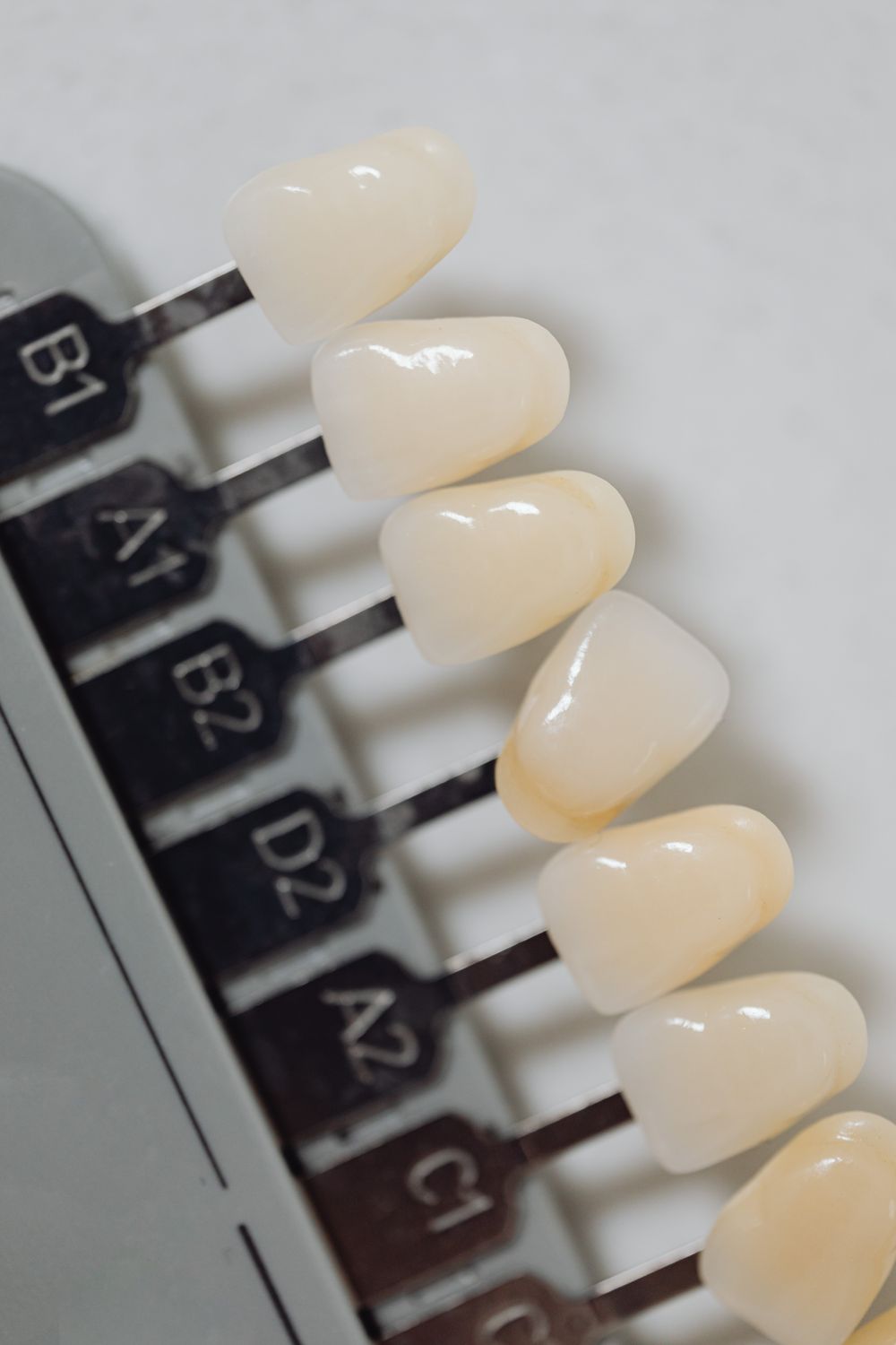 Escala de cor para planejamento de estética dental — fotografia ilustrativa