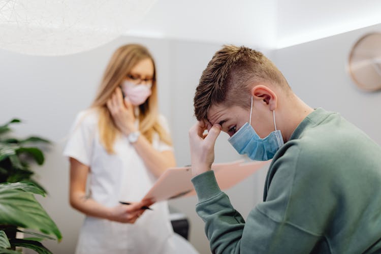 Worried Patient In Doctor Office