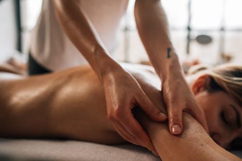 A Woman Having a Massage