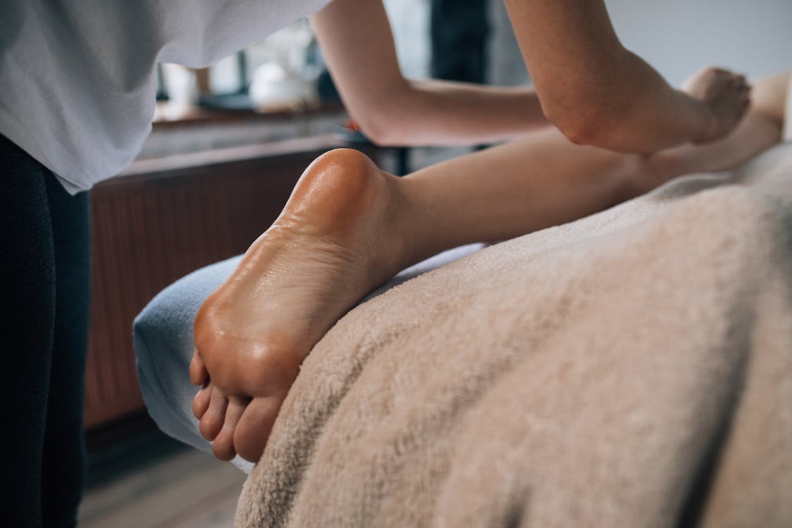 A person having a foot massage