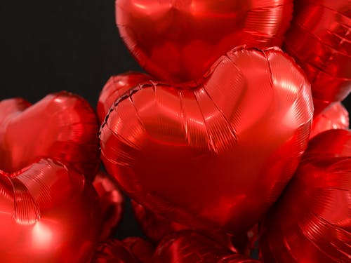 Close-Up Shot of Heart Shaped Balloons 