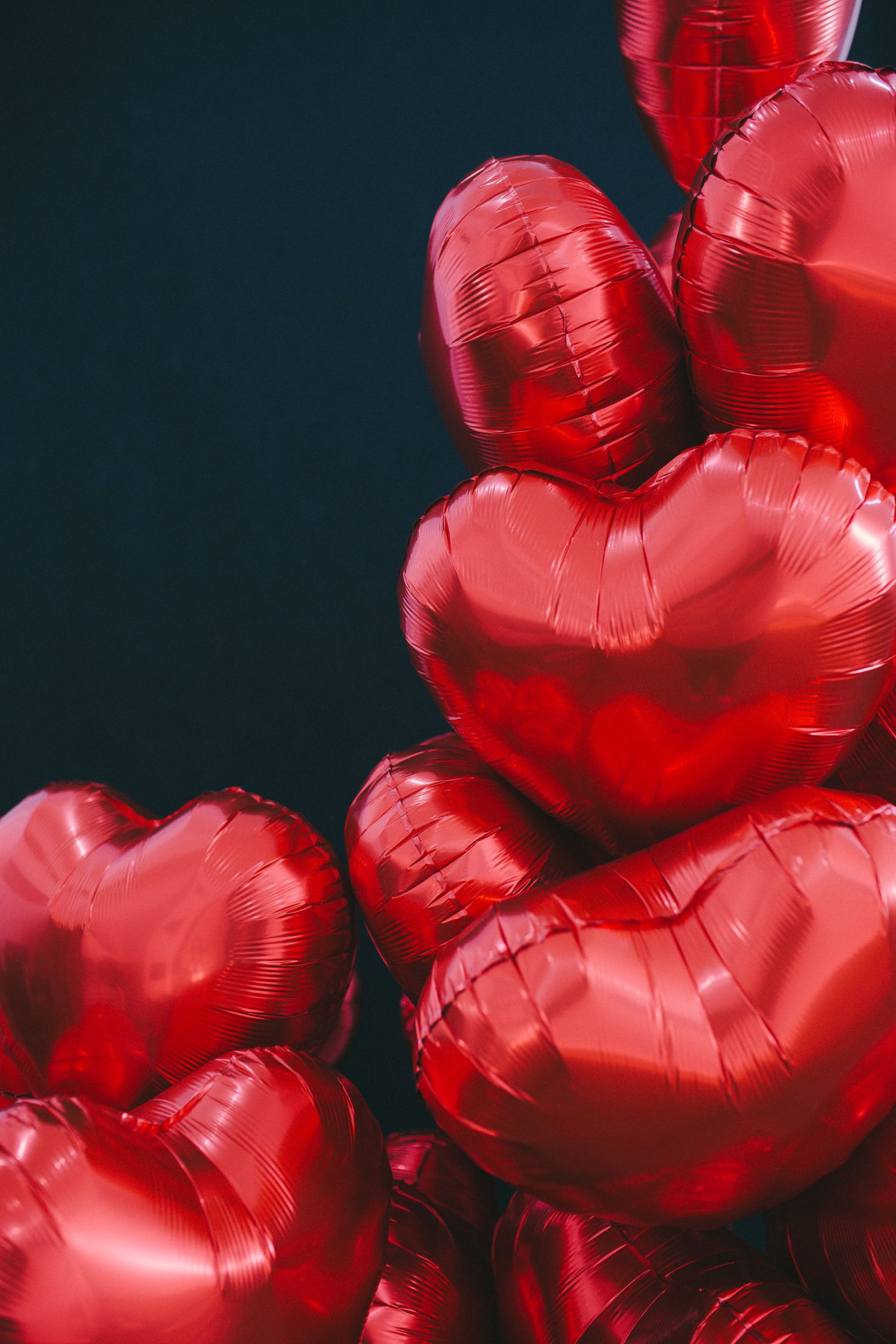 Red Heart Shaped Balloons On Black Background Free Stock Photo red-heart-shaped-balloons-on-black-background-free-stock-photo