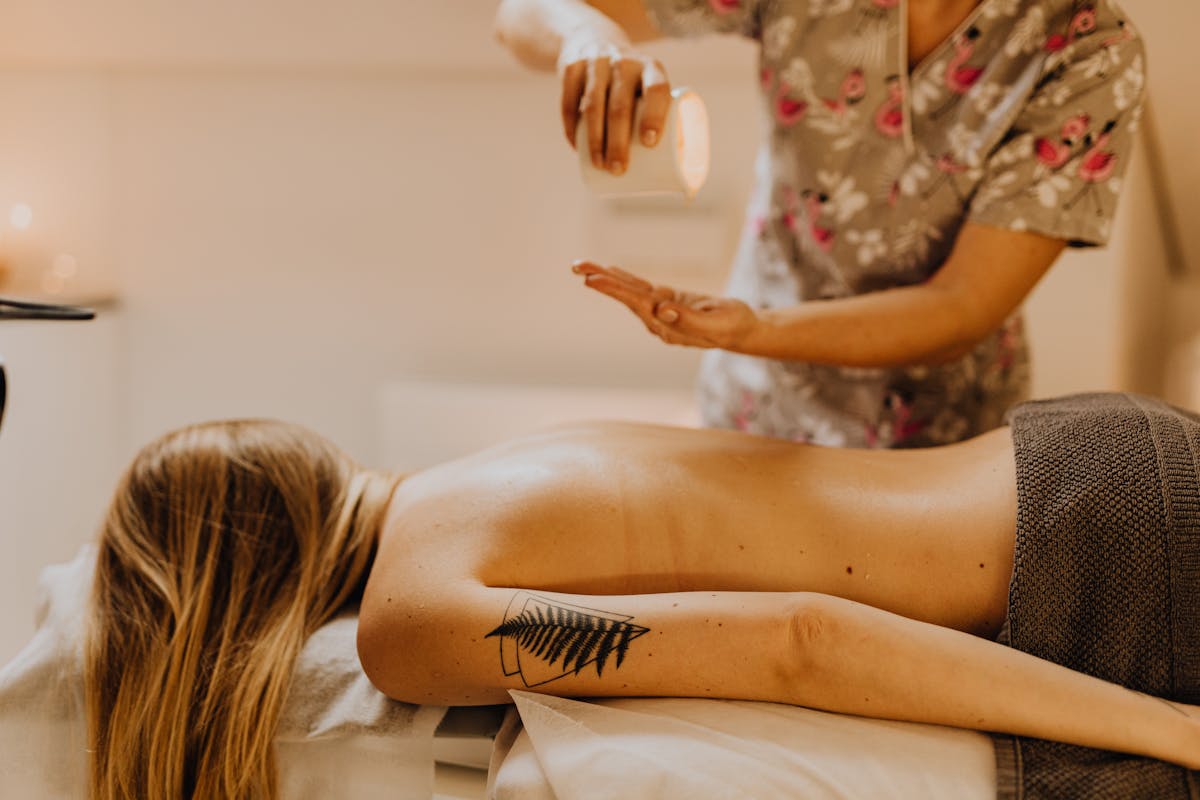 Relaxing spa massage environment