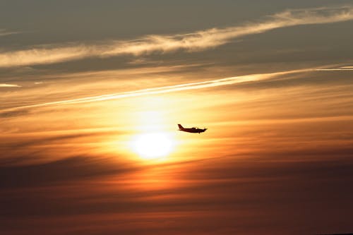 ฟรี คลังภาพถ่ายฟรี ของ การบิน, ซิลูเอตต์, ดวงอาทิตย์ คลังภาพถ่าย