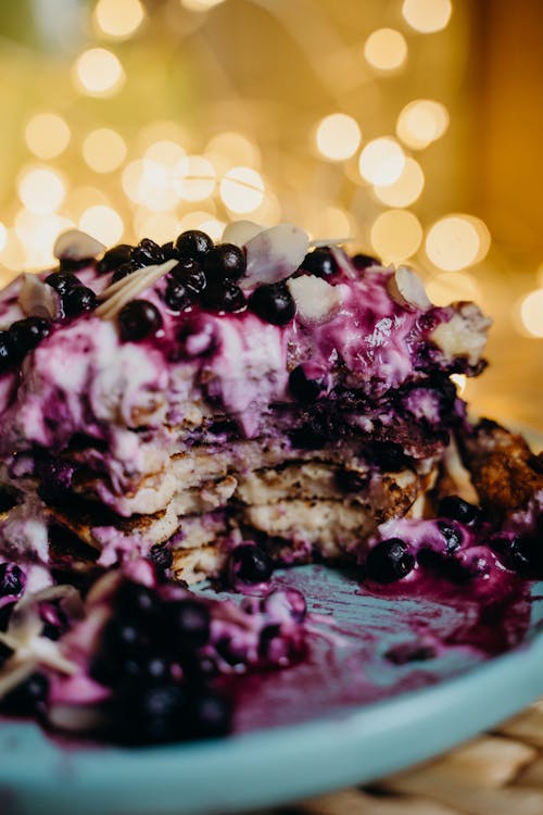 Close-Up Shot of Pancakes with Yoghurt and Berries