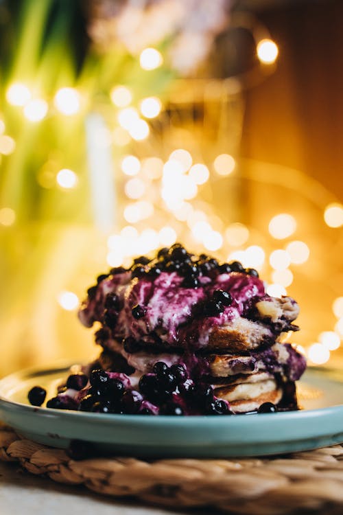 Blueberry Covered Pancakes