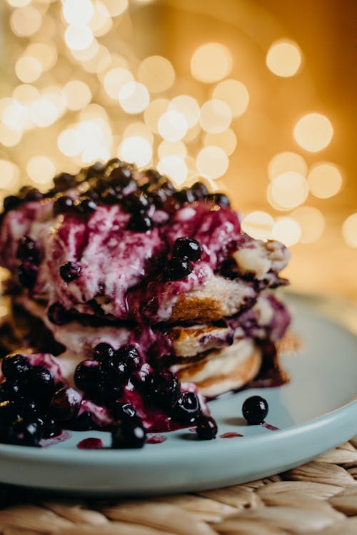 Pancakes with Blueberry Syrup