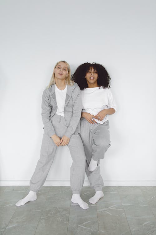 Free 
Women Wearing White and Gray Loungewear Stock Photo