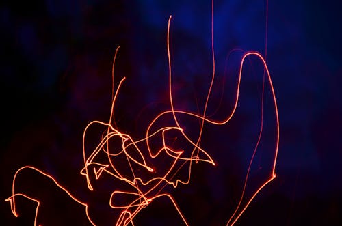 Free Red Lightning Streaks in Close-up Photography Stock Photo
