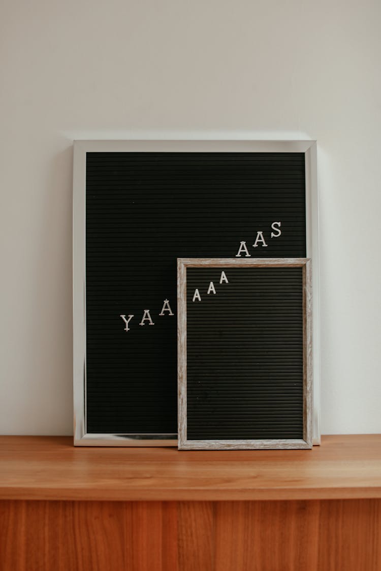 Black Wooden Board With Text