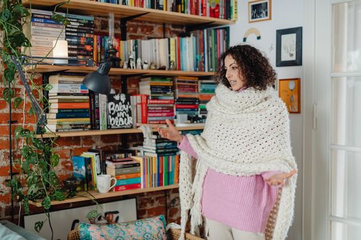 Woman in Room with Books
