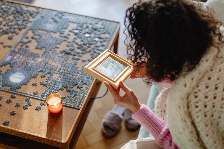 Woman Holding Picture