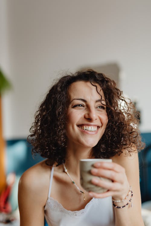 A Beautiful Woman with Curly Hair