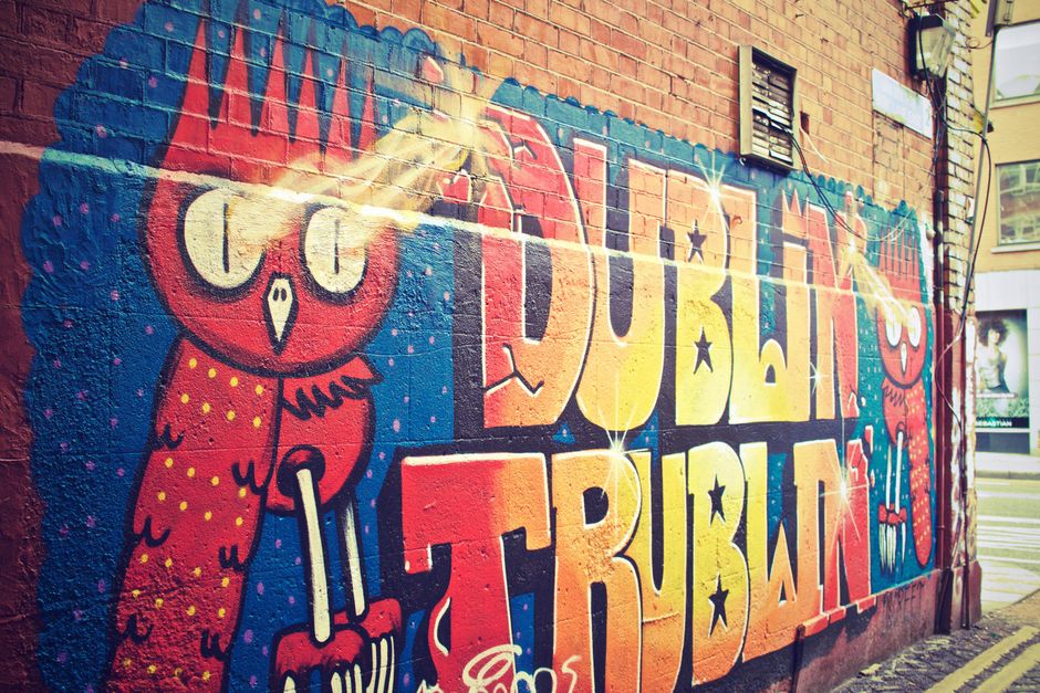 Busy street in Dublin, Ireland, representing travel expenses and trip planning