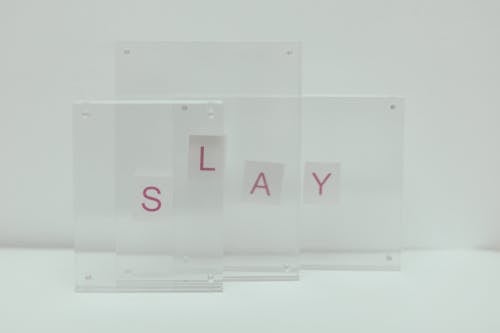 Free Studio Shot of Slay Word Made from Letter Blocks Stock Photo