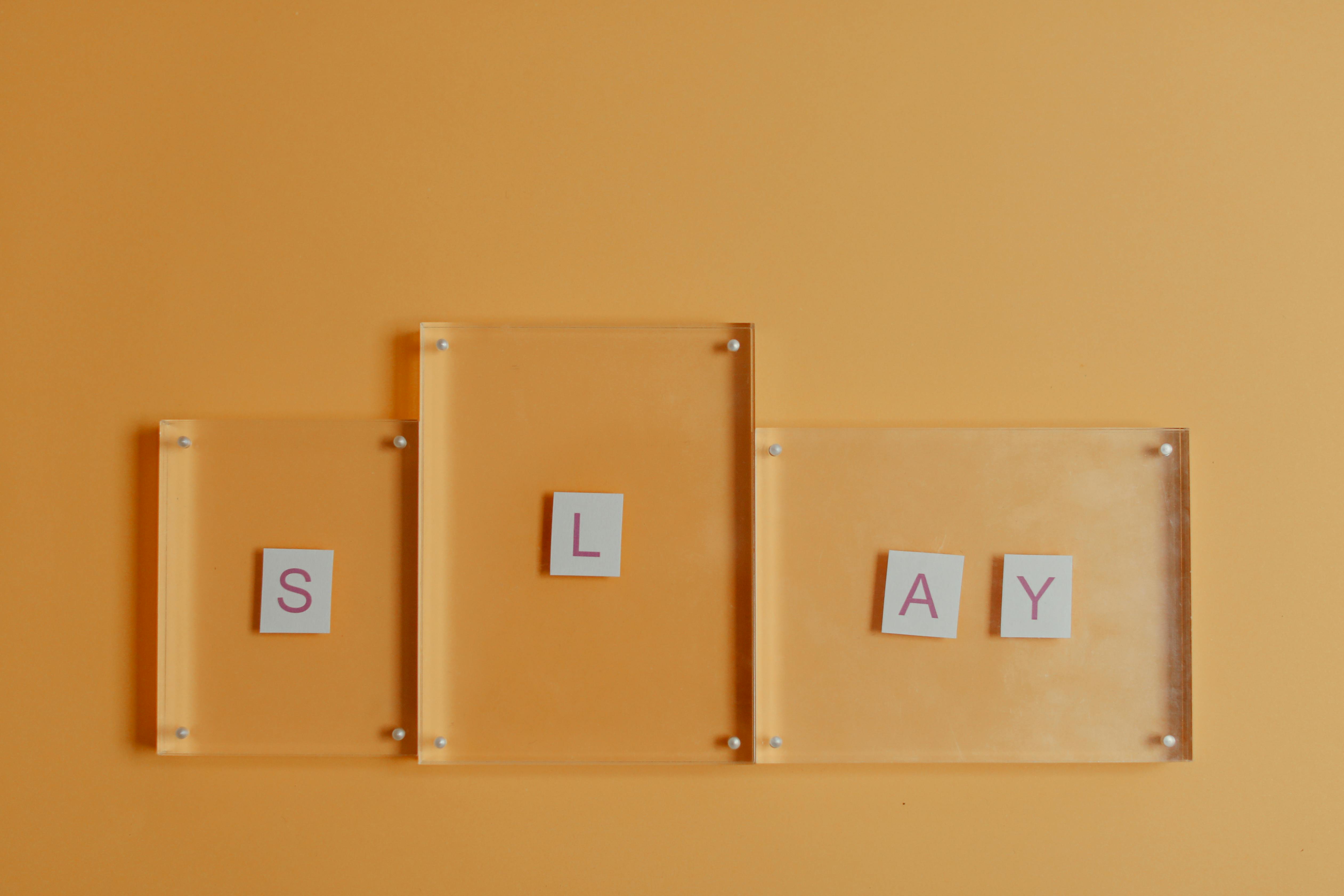 Square Glass Cup with Letters