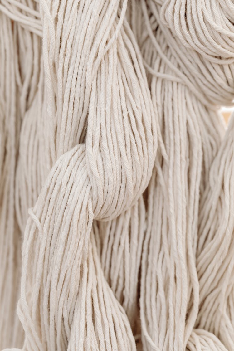 Close-up Of White Yarn