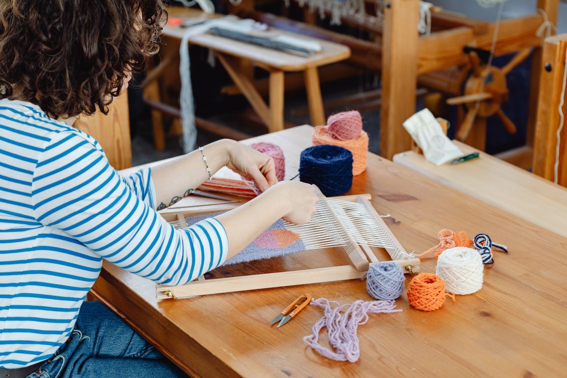 Ladies Making Woman Relaxing and Making Crafts · Free Stock Photo