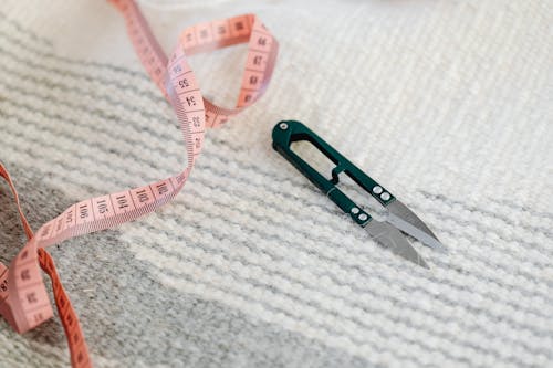 Scissors and Tape on Wool Textile