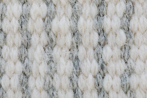 White Yarn Woven in a Pattern