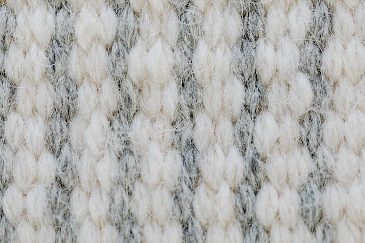 White Yarn Woven In A Pattern