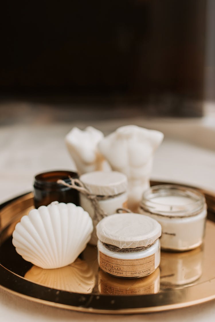 Scented Candles On A Tray