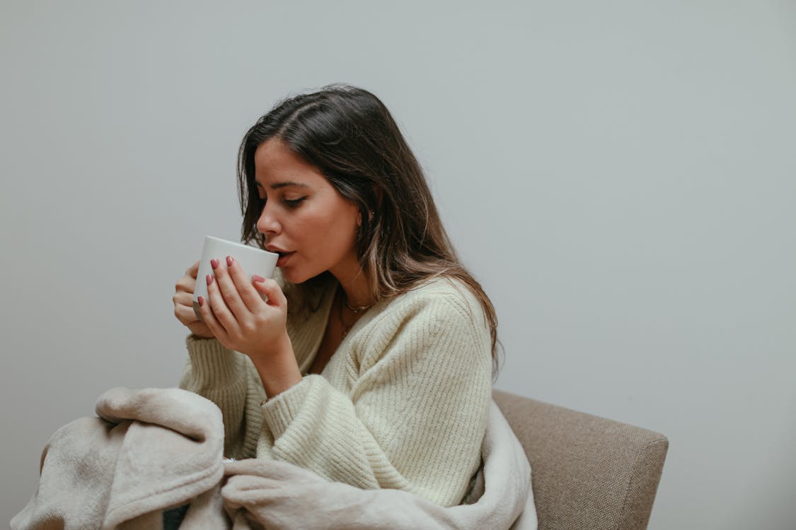 Free A Woman Drinking Tea  Stock Photo