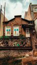 Facade of old residential house