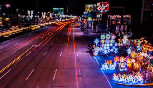 Cars on Road during Night Time