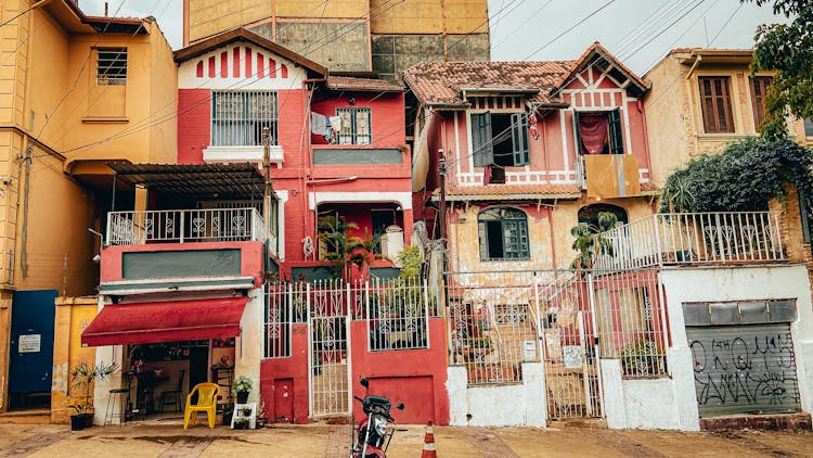 Typical Residential Houses In Poor District Of City