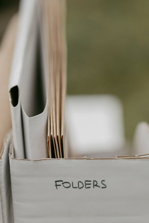 Close-Up Photograph of Folders