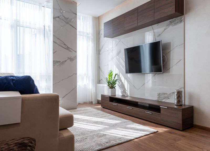 Hardwood flooring in cozy living room