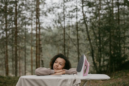 Free Woman Daydreaming While Resting  Stock Photo
