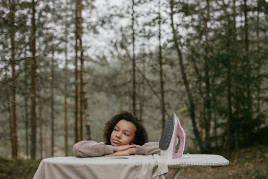 Woman Daydreaming While Resting 