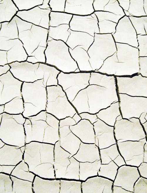 Dried Ground With Cracks In Close Up View