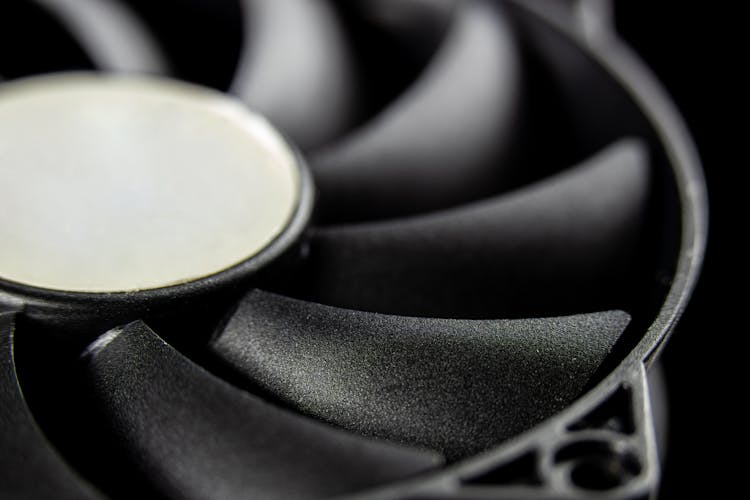 Macro Photography Of A Computer Fan