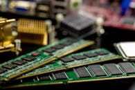 Green and Black Computer Ram Stick