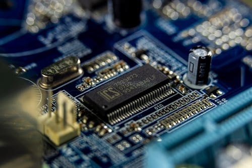 Free Blue and Silver Circuit Board Stock Photo