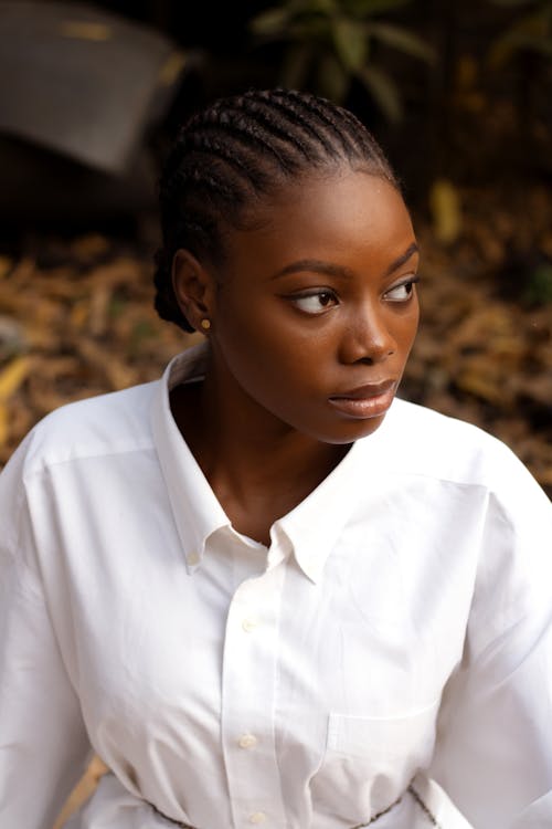 Portrait of a Young Woman in a White Shirt 