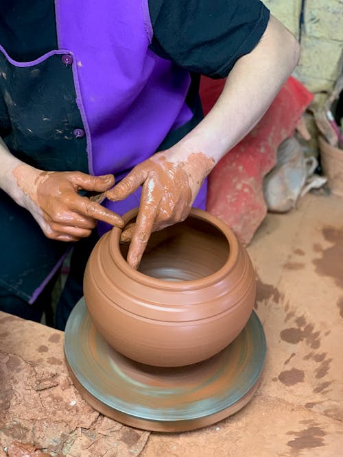 Free Person Making A Clay Pot Stock Photo