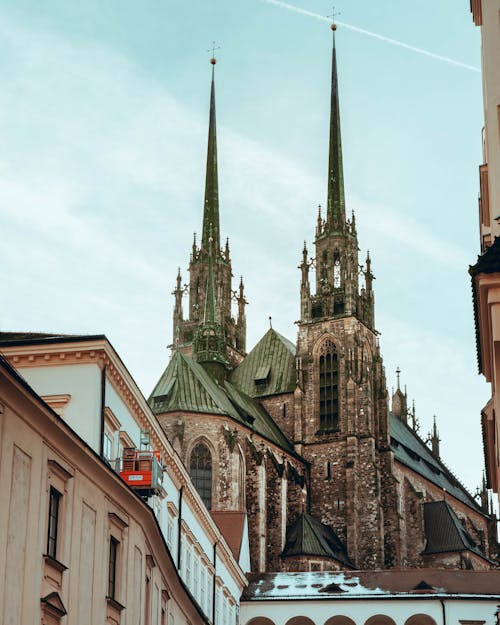 Gothic Spires of Catholic Cathedral in Brno 