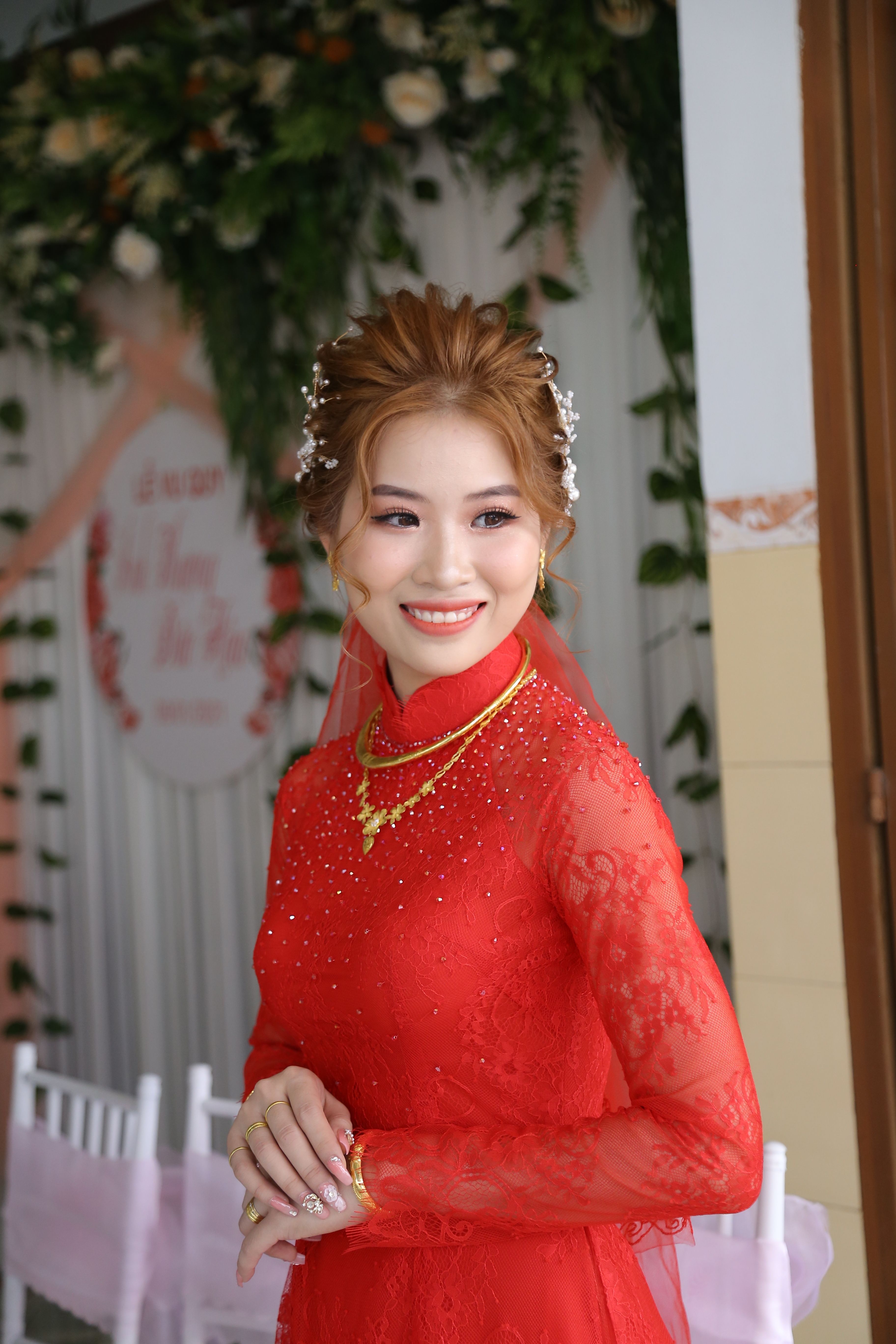 A Pretty Woman in Red Dress Smiling · Free Stock Photo