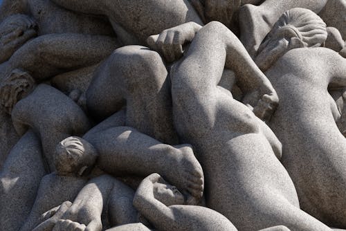 Close-up View of Stone Sculpture