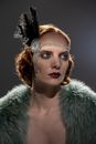 A Woman Posing in a Twenties Outfit