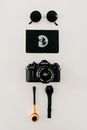 A Flatlay of Various Black Colored Items