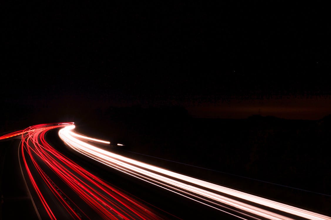 De franc Foto d'estoc gratuïta de carretera, carretera de nit, exposició prolongada Foto d'estoc