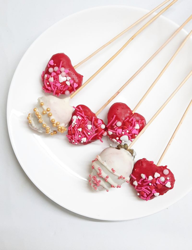 Heart-shaped cake pops
